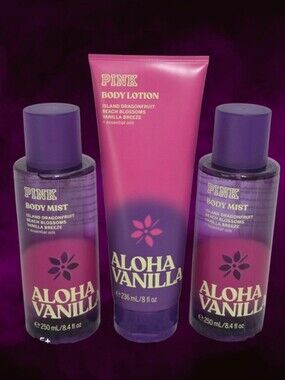 Victoria’s Secret PINK Aloha Vanilla Bundle 3PC New!♡♡